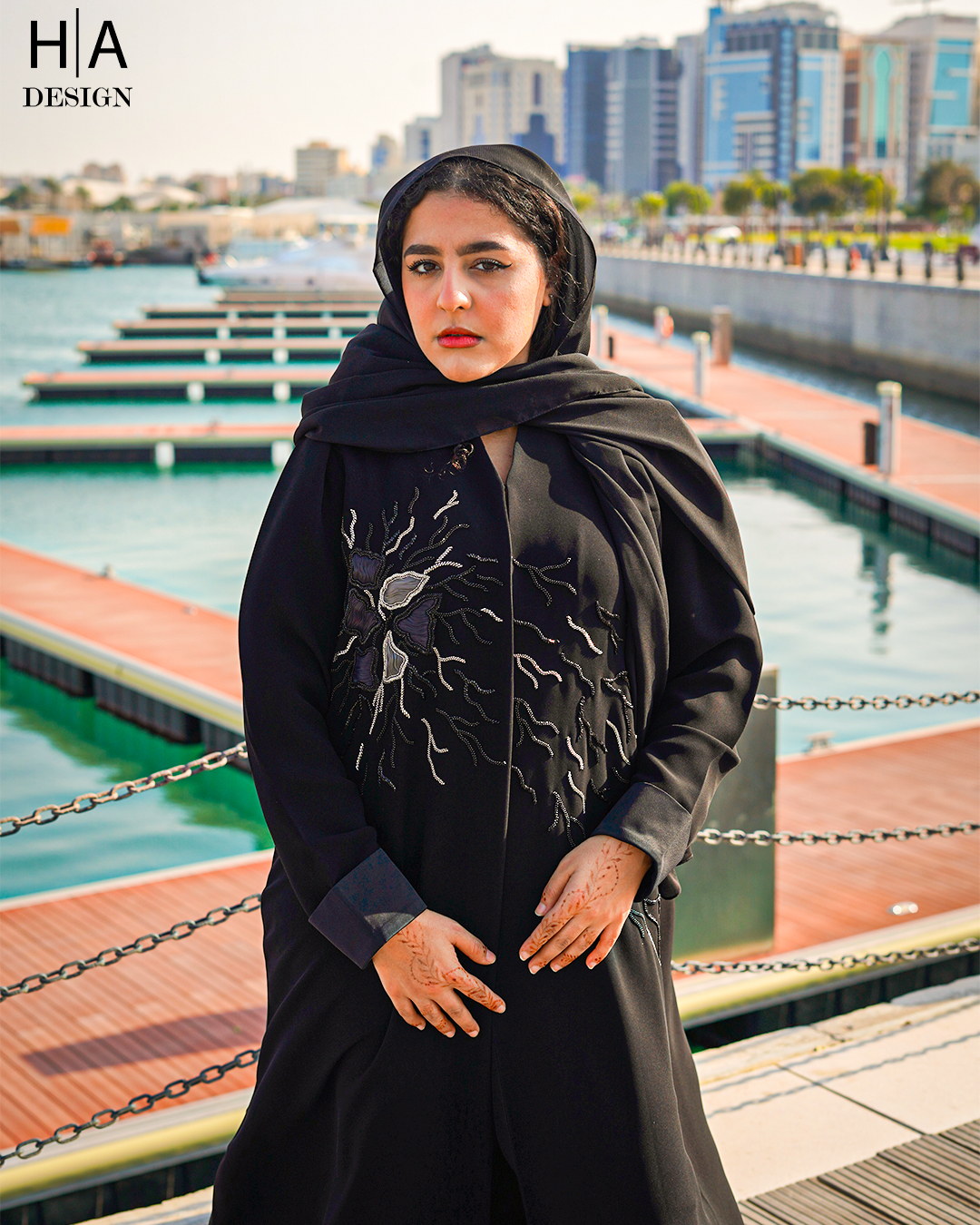 Handwork Abaya in Khariz Mix Material - Image 3