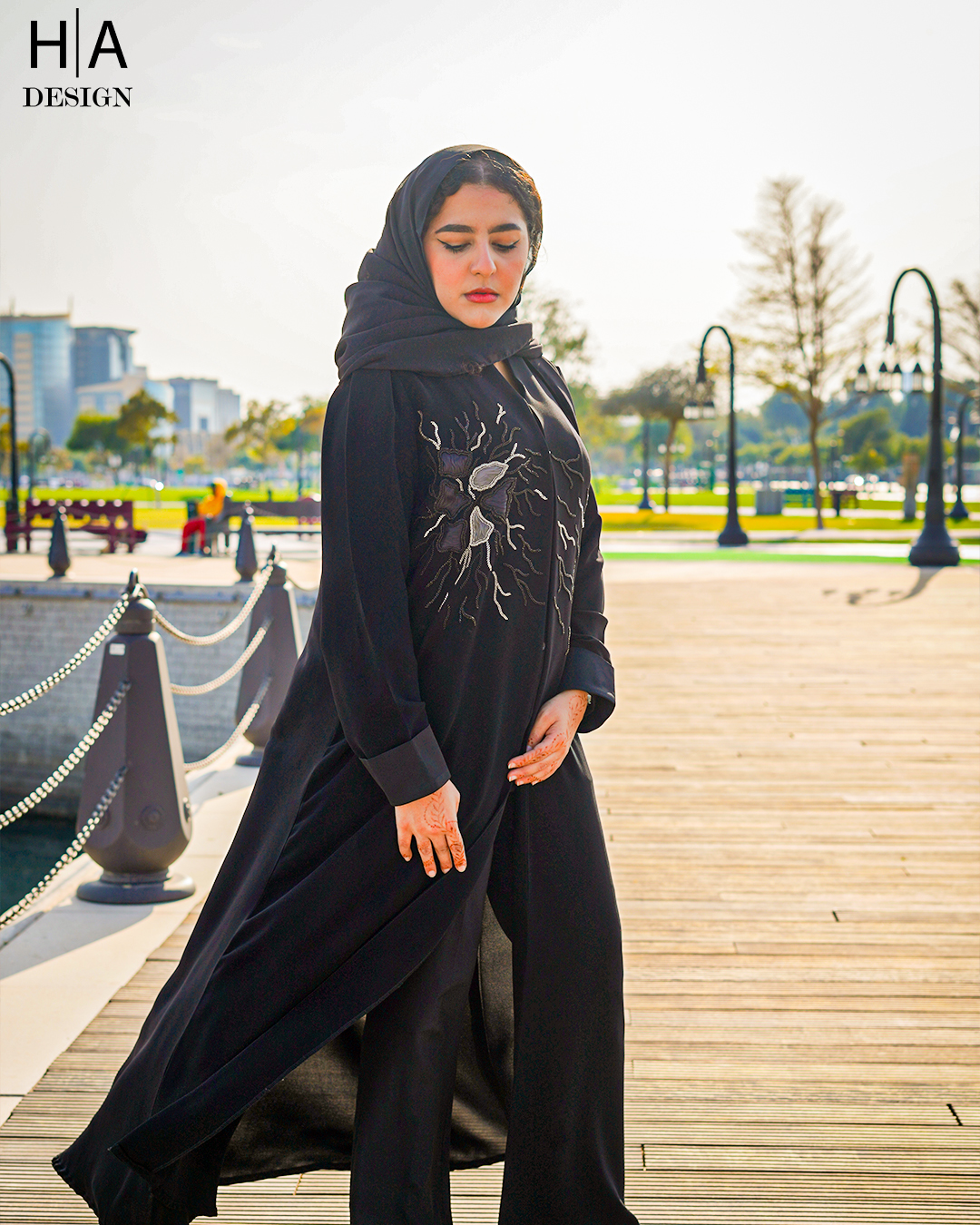Handwork Abaya in Khariz Mix Material - Image 2