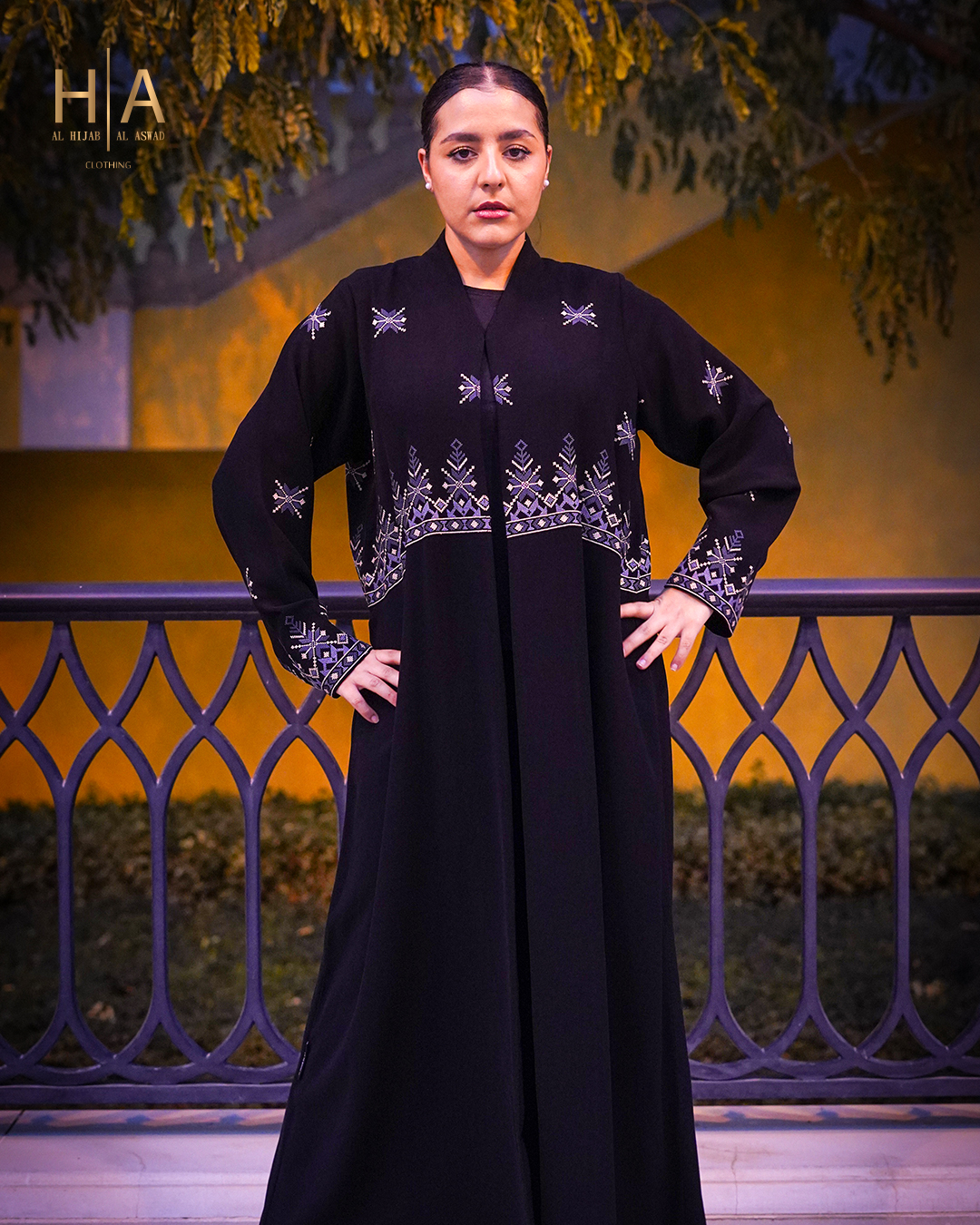 Half Abaya with Computer Embroidery
