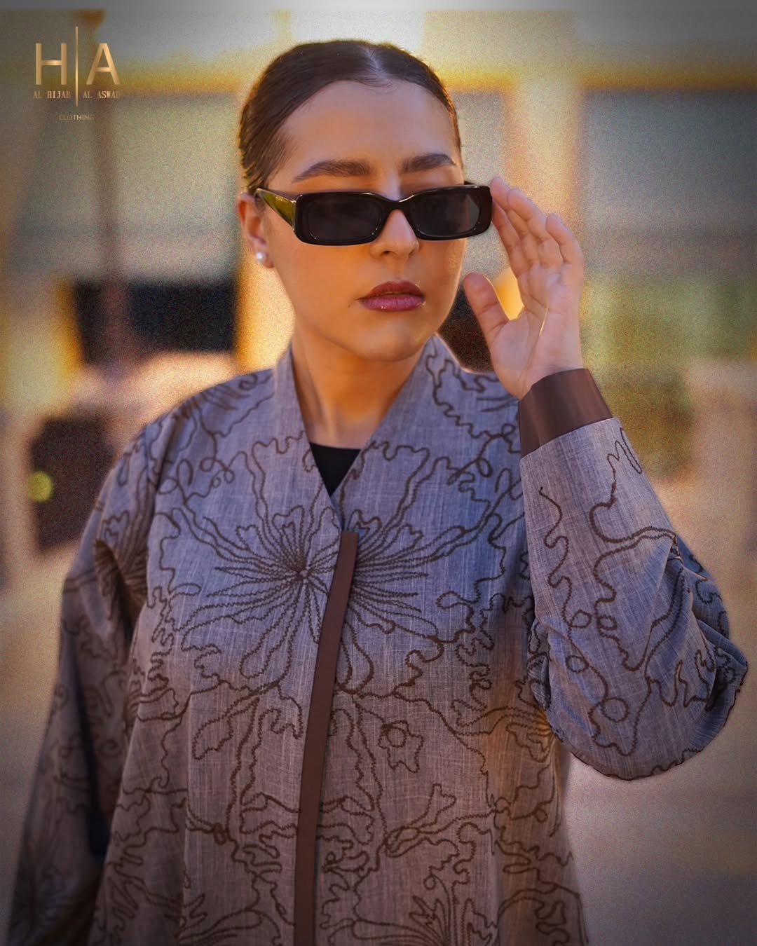 Cotton Thread Embroidered Abaya