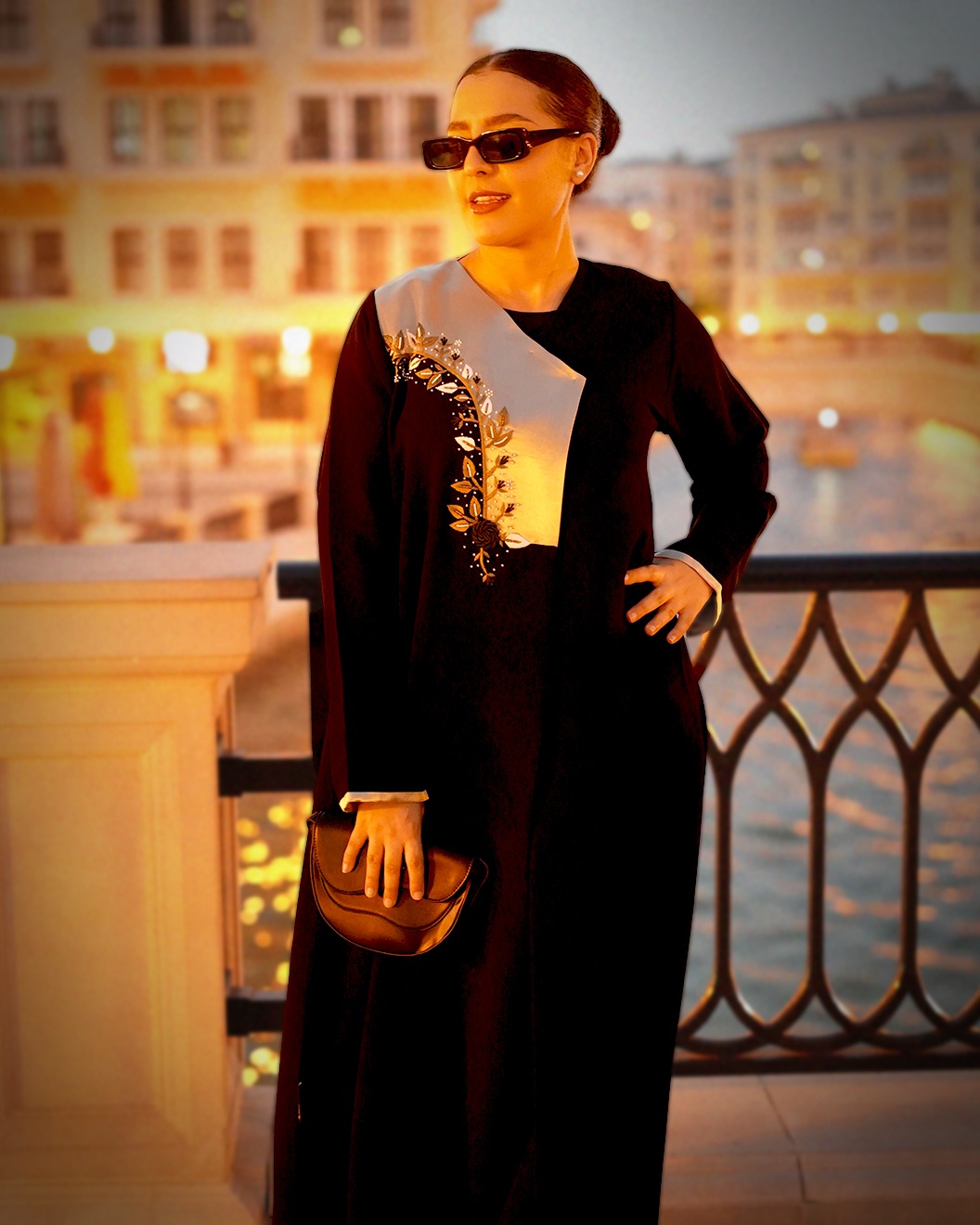 Black Abaya with Zardozi Work
