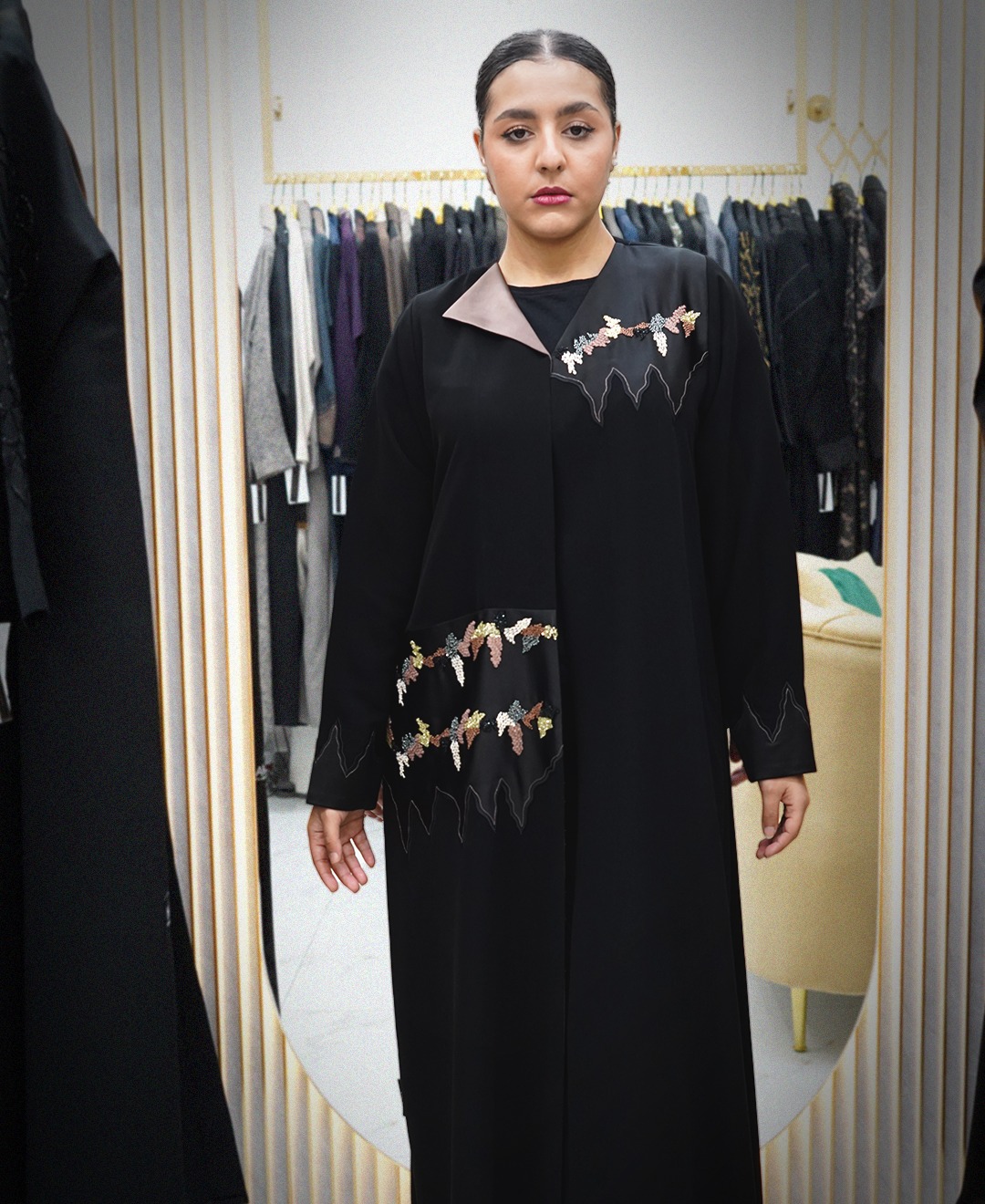 Handwork Abaya with Pocket Detail