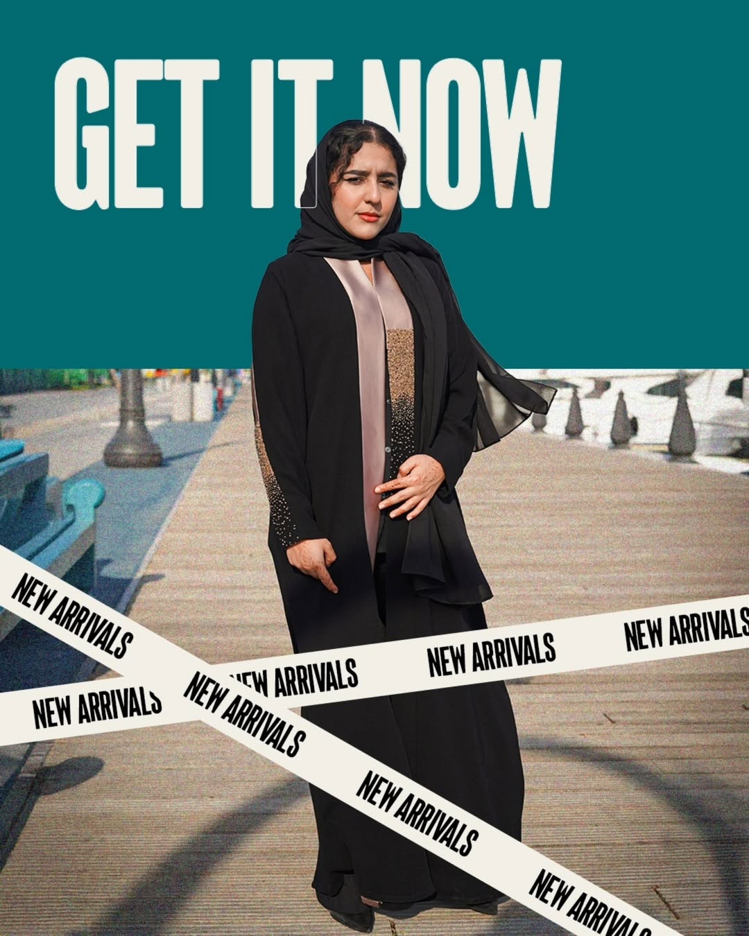 Gold Work Wedding Abaya with pattern - Image 3